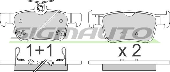 SIGMAUTO SPB806 - Комплект спирачно феродо, дискови спирачки vvparts.bg