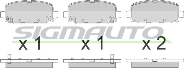 SIGMAUTO SPB818 - Комплект спирачно феродо, дискови спирачки vvparts.bg