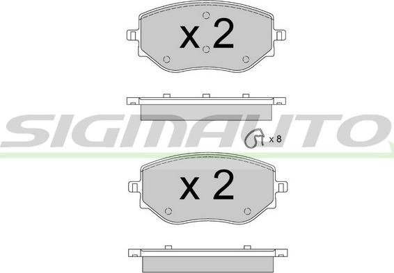 SIGMAUTO SPB889 - Комплект спирачно феродо, дискови спирачки vvparts.bg