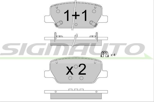 SIGMAUTO SPB881 - Комплект спирачно феродо, дискови спирачки vvparts.bg