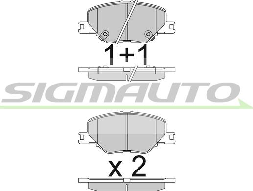 SIGMAUTO SPB835 - Комплект спирачно феродо, дискови спирачки vvparts.bg