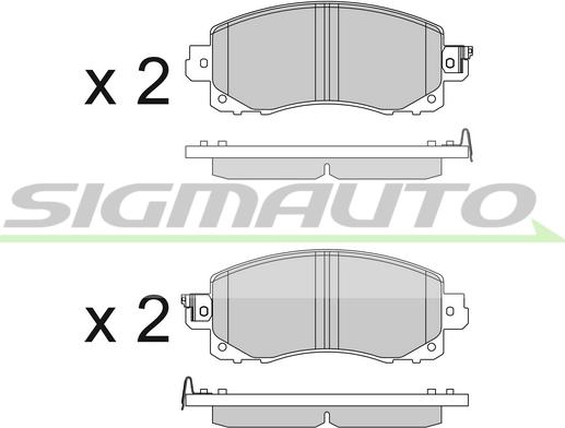 SIGMAUTO SPB821 - Комплект спирачно феродо, дискови спирачки vvparts.bg