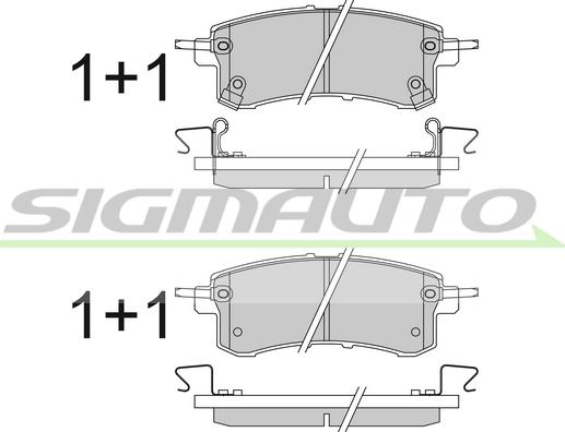 SIGMAUTO SPB823 - Комплект спирачно феродо, дискови спирачки vvparts.bg