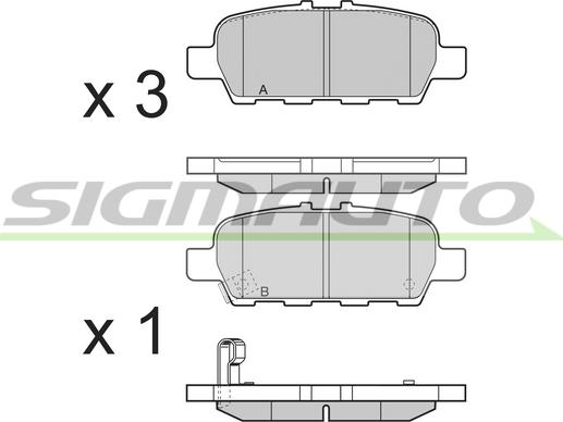 SIGMAUTO SPB395 - Комплект спирачно феродо, дискови спирачки vvparts.bg