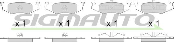 SIGMAUTO SPB390 - Комплект спирачно феродо, дискови спирачки vvparts.bg