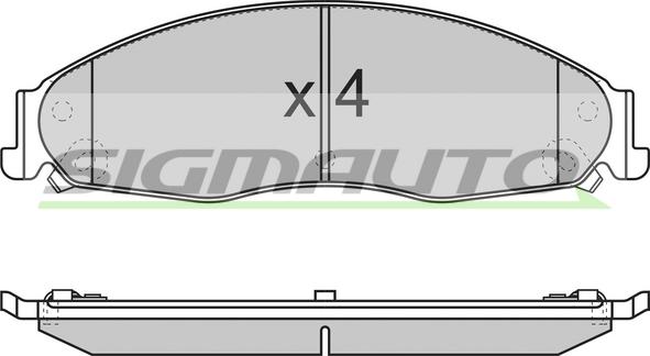 SIGMAUTO SPB344 - Комплект спирачно феродо, дискови спирачки vvparts.bg