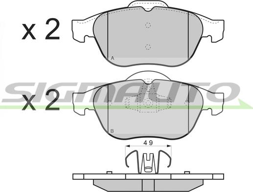 SIGMAUTO SPB356 - Комплект спирачно феродо, дискови спирачки vvparts.bg