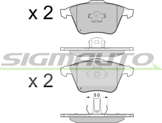 SIGMAUTO SPB301 - Комплект спирачно феродо, дискови спирачки vvparts.bg