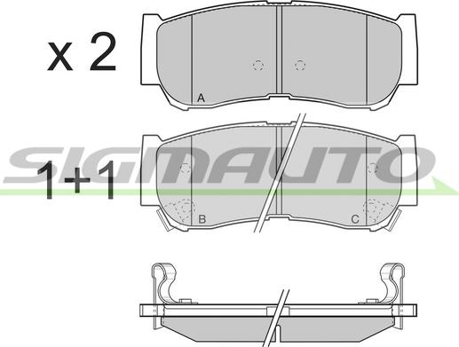 SIGMAUTO SPB314 - Комплект спирачно феродо, дискови спирачки vvparts.bg