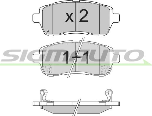 SIGMAUTO SPB316 - Комплект спирачно феродо, дискови спирачки vvparts.bg