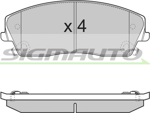 SIGMAUTO SPB389 - Комплект спирачно феродо, дискови спирачки vvparts.bg