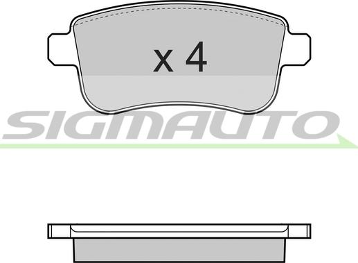 SIGMAUTO SPB384 - Комплект спирачно феродо, дискови спирачки vvparts.bg