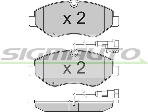 SIGMAUTO SPB334 - Комплект спирачно феродо, дискови спирачки vvparts.bg