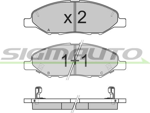 SIGMAUTO SPB335 - Комплект спирачно феродо, дискови спирачки vvparts.bg