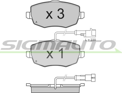 SIGMAUTO SPB338 - Комплект спирачно феродо, дискови спирачки vvparts.bg