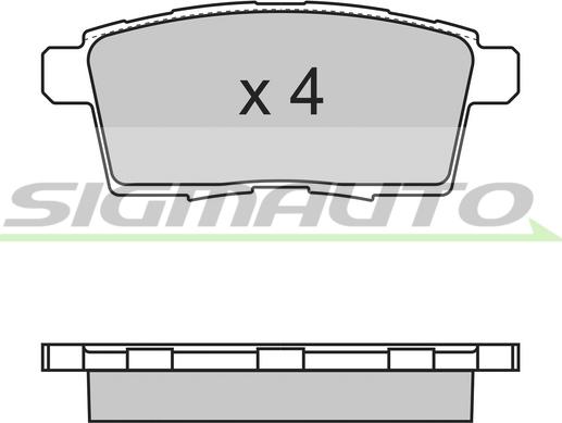 SIGMAUTO SPB333 - Комплект спирачно феродо, дискови спирачки vvparts.bg