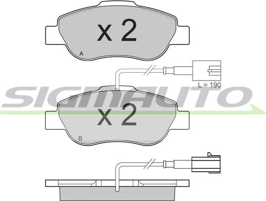 SIGMAUTO SPB325 - Комплект спирачно феродо, дискови спирачки vvparts.bg