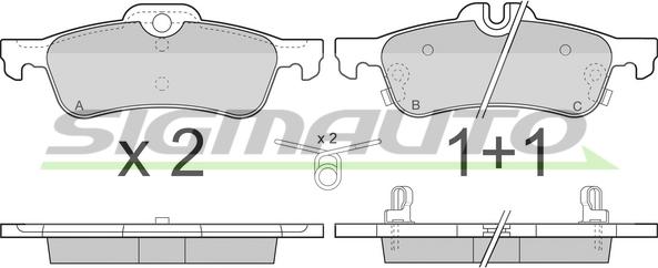 SIGMAUTO SPB320 - Комплект спирачно феродо, дискови спирачки vvparts.bg