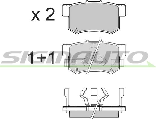 SIGMAUTO SPB374 - Комплект спирачно феродо, дискови спирачки vvparts.bg