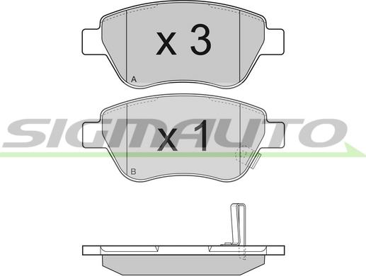 SIGMAUTO SPB294 - Комплект спирачно феродо, дискови спирачки vvparts.bg