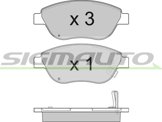 SIGMAUTO SPB295 - Комплект спирачно феродо, дискови спирачки vvparts.bg