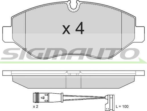 SIGMAUTO SPB292 - Комплект спирачно феродо, дискови спирачки vvparts.bg