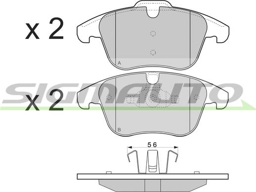 SIGMAUTO SPB297 - Комплект спирачно феродо, дискови спирачки vvparts.bg