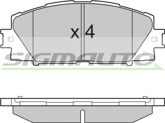 SIGMAUTO SPB249 - Комплект спирачно феродо, дискови спирачки vvparts.bg