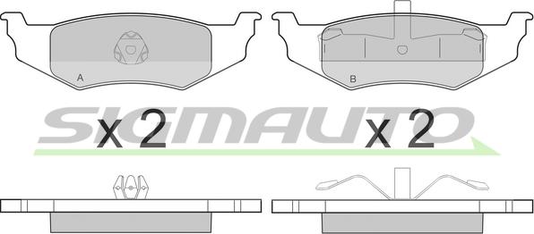 SIGMAUTO SPB216 - Комплект спирачно феродо, дискови спирачки vvparts.bg