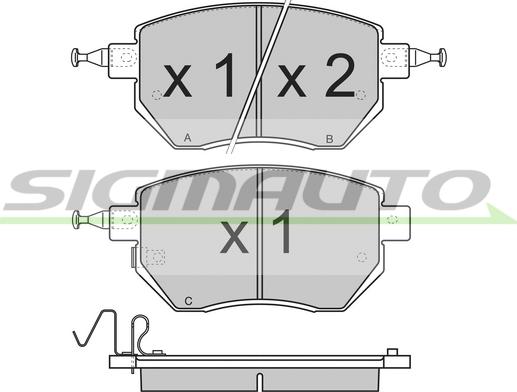 SIGMAUTO SPB210 - Комплект спирачно феродо, дискови спирачки vvparts.bg