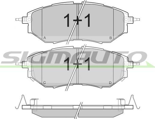 SIGMAUTO SPB211 - Комплект спирачно феродо, дискови спирачки vvparts.bg