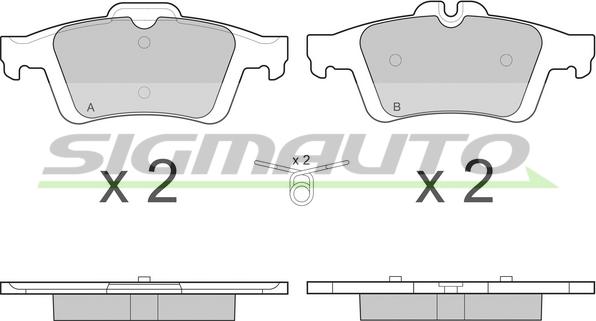 SIGMAUTO SPB217 - Комплект спирачно феродо, дискови спирачки vvparts.bg