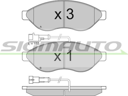 SIGMAUTO SPB285TR - Комплект спирачно феродо, дискови спирачки vvparts.bg