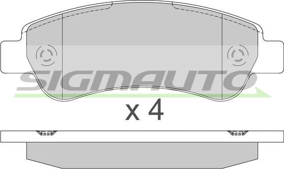 SIGMAUTO SPB286TR - Комплект спирачно феродо, дискови спирачки vvparts.bg