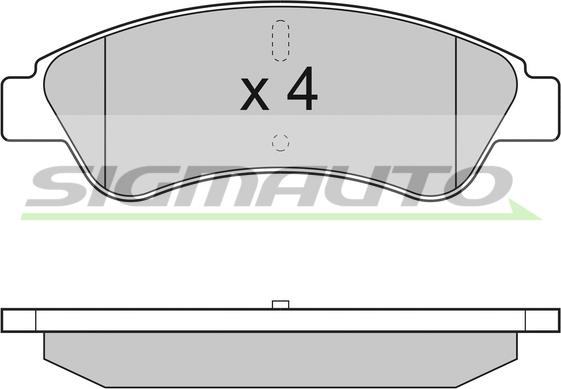 SIGMAUTO SPB286 - Комплект спирачно феродо, дискови спирачки vvparts.bg