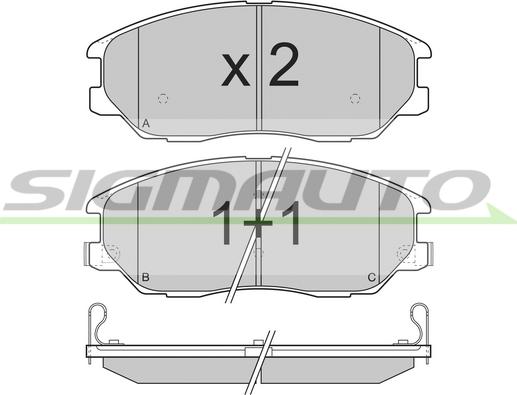 SIGMAUTO SPB281 - Комплект спирачно феродо, дискови спирачки vvparts.bg