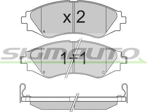 SIGMAUTO SPB234 - Комплект спирачно феродо, дискови спирачки vvparts.bg