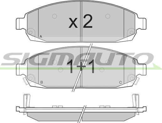 SIGMAUTO SPB238 - Комплект спирачно феродо, дискови спирачки vvparts.bg