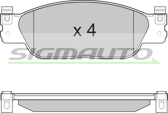 SIGMAUTO SPB224 - Комплект спирачно феродо, дискови спирачки vvparts.bg