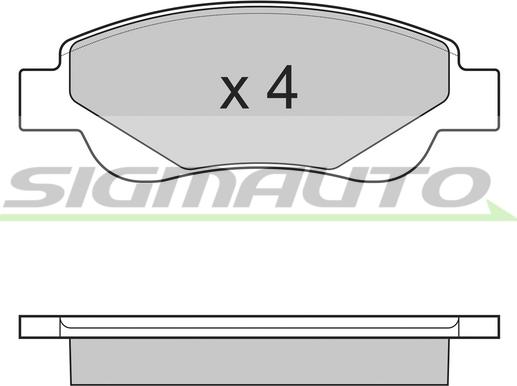 SIGMAUTO SPB225 - Комплект спирачно феродо, дискови спирачки vvparts.bg