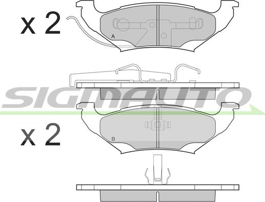 SIGMAUTO SPB223 - Комплект спирачно феродо, дискови спирачки vvparts.bg