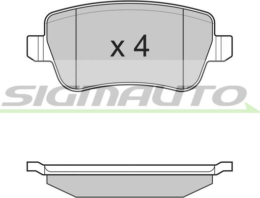 SIGMAUTO SPB227 - Комплект спирачно феродо, дискови спирачки vvparts.bg