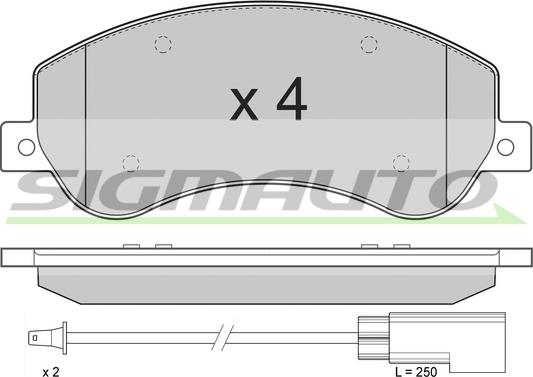 SIGMAUTO SPB274 - Комплект спирачно феродо, дискови спирачки vvparts.bg