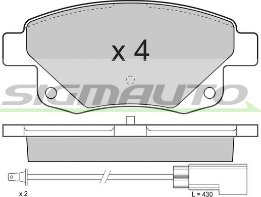 SIGMAUTO SPB275 - Комплект спирачно феродо, дискови спирачки vvparts.bg