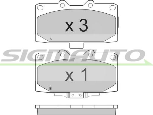 SIGMAUTO SPB271 - Комплект спирачно феродо, дискови спирачки vvparts.bg