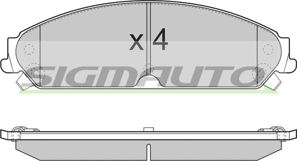 SIGMAUTO SPB277 - Комплект спирачно феродо, дискови спирачки vvparts.bg