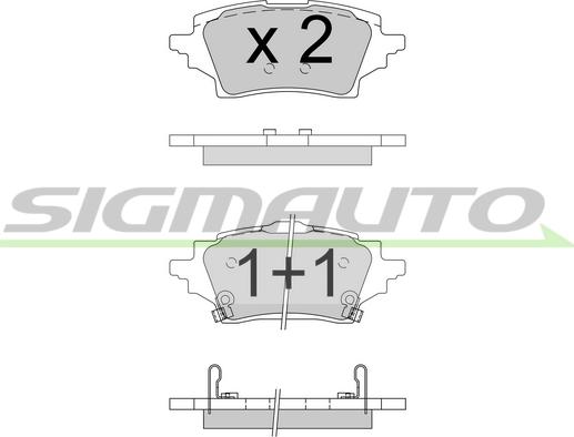 SIGMAUTO SPB796 - Комплект спирачно феродо, дискови спирачки vvparts.bg