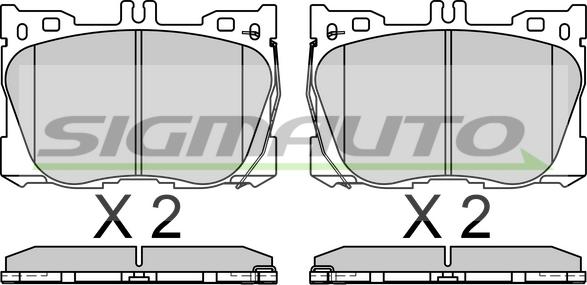 SIGMAUTO SPB762 - Комплект спирачно феродо, дискови спирачки vvparts.bg