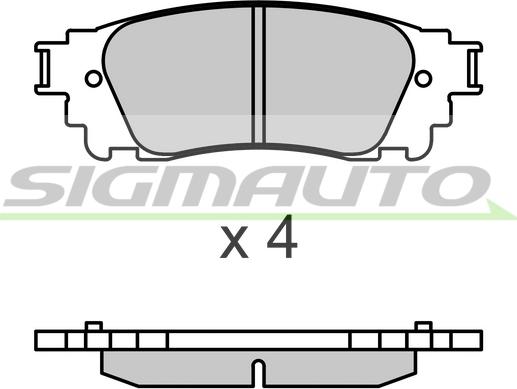 SIGMAUTO SPB704 - Комплект спирачно феродо, дискови спирачки vvparts.bg