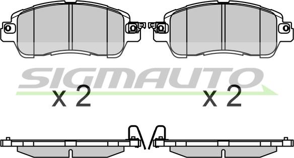 SIGMAUTO SPB706 - Комплект спирачно феродо, дискови спирачки vvparts.bg